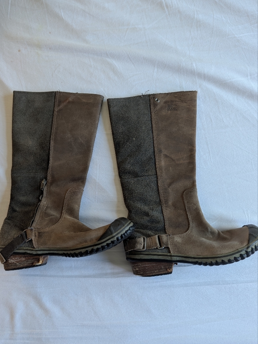 Sorel Slimboot Oiled Leather Suede Western Waterproof Tall Riding Boots